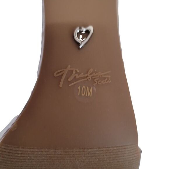 Thalia Sodi Metallic Pewter Chain Heels 10M NWB - Picture 7 of 10